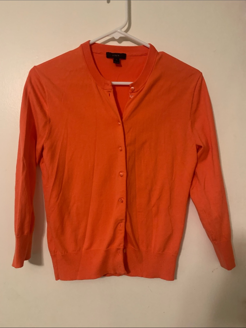 J. Crew Coral Button-Up Cardigan